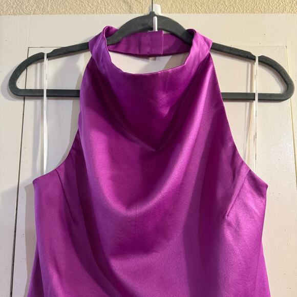 NWT ELLIATT Satin Orchid Fuchsia Mini Dress Size Large - Picture 11 of 13